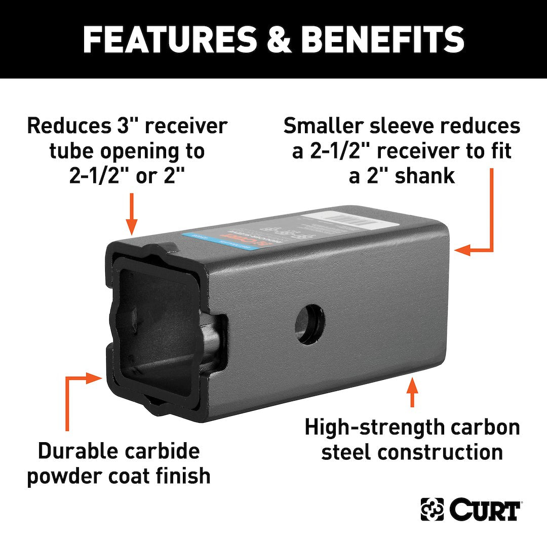 Curt 45408 Trailer Hitch Receiver Tube Adapter - image 2