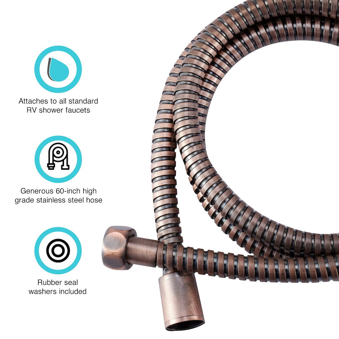 Dura Faucet 60-in Stainless-Steel Shower Hose - Bronze – DF-SA200-ORB