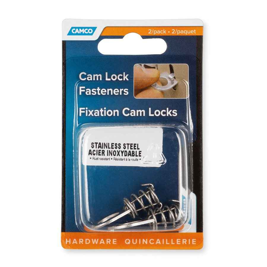 Camco 09214 Stainless Steel Cover Cam-Lock Latches, Pair