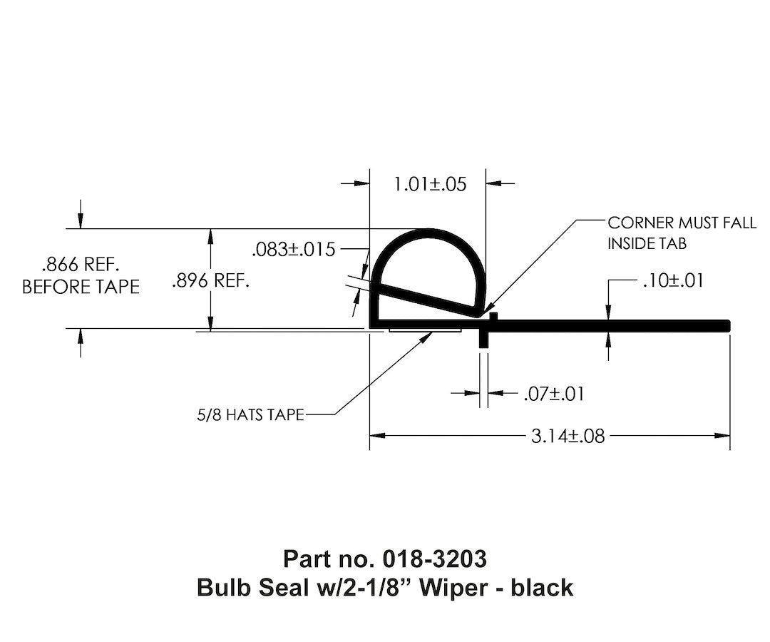 AP Products Bulb Seal Slide-Out Seal - 30 ft, Black – 018-3203