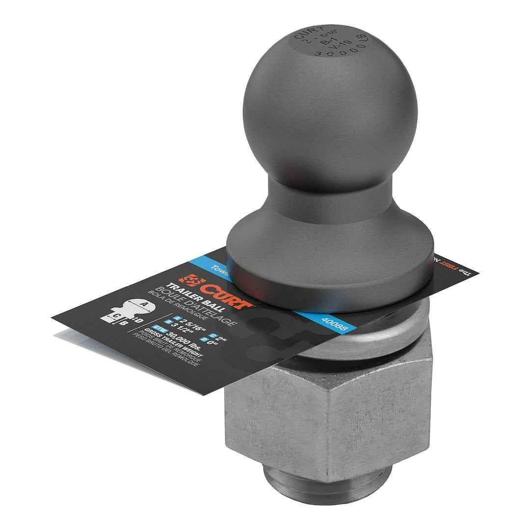 CURT Trailer Ball - 2-5/16 in, 2 in Shank, 30000 lb – 40088