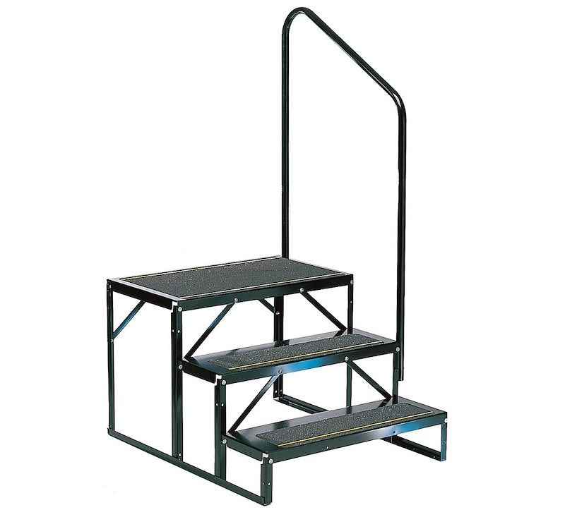 Stromberg Carlson EHS-102-R Entry Step, 2-Step Folding Steel Platform with Handrail – image 1