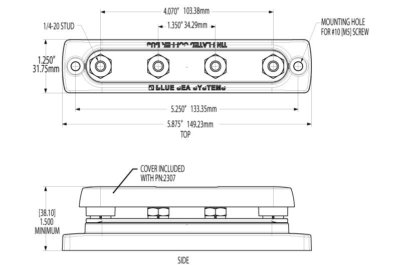 Blue Sea 2303-BSS 4-Terminal Busbar