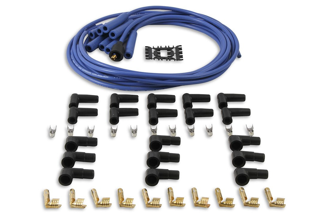 ACCEL Ignition 4040B Blue 8 mm Straight-Boot Ignition Wire Kit - image 1