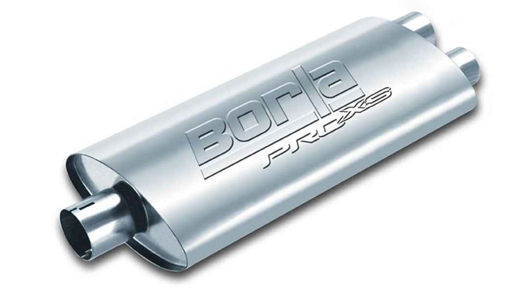 Borla 400487 Pro XS Muffler, 3-Inch In/ Dual 2-1/2-Inch Out