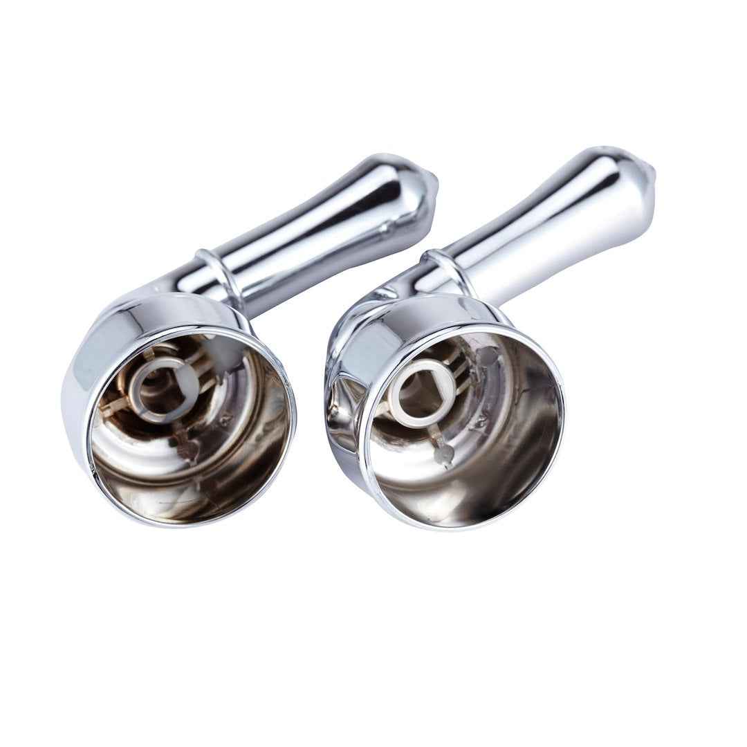Dura Faucet DFRKCCP Chrome Teapot Lever Handles, Hot/Cold Pair