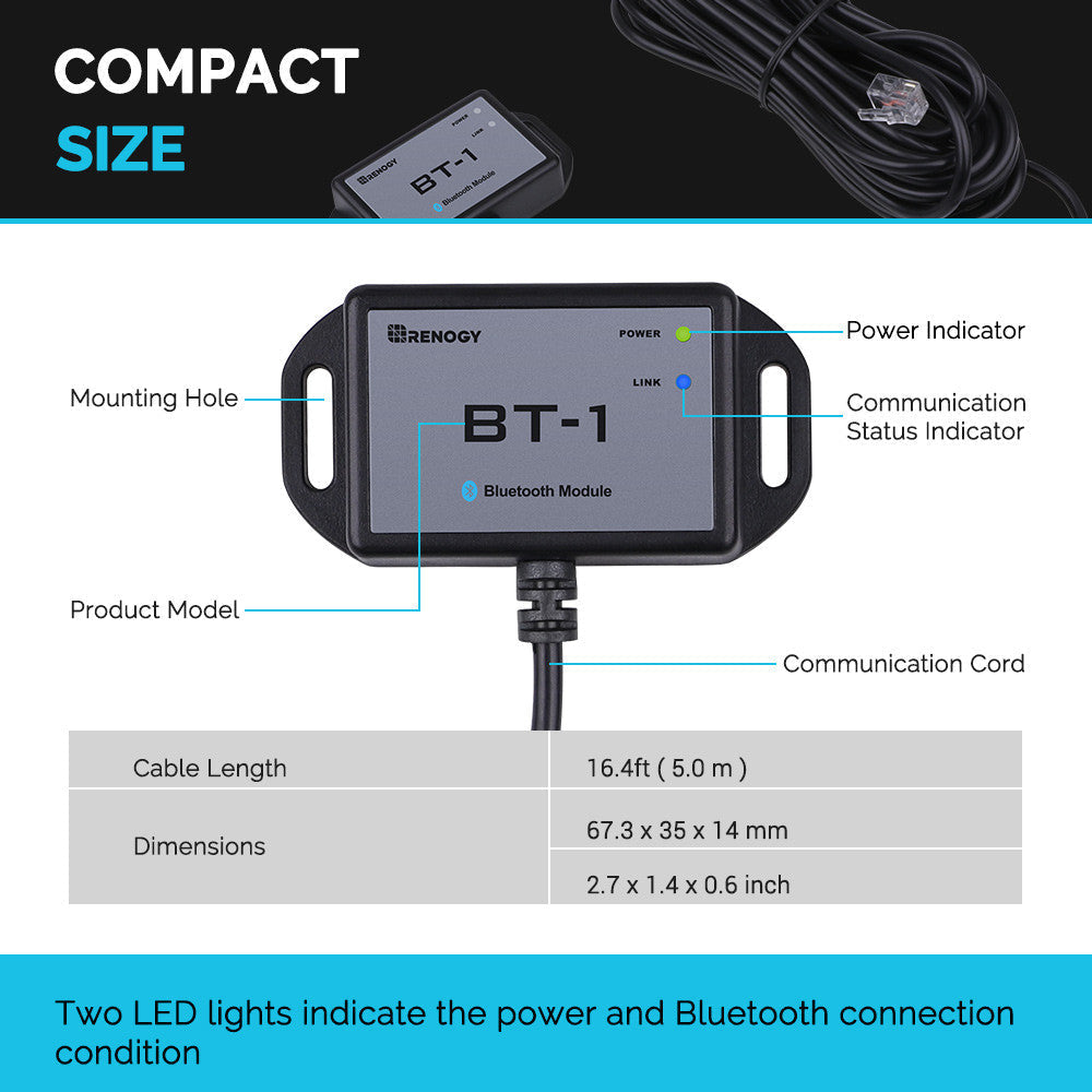 Renogy BT-1 Bluetooth Module for Solar Controllers – 9714415