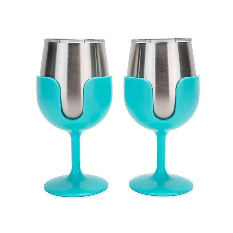 Camco 8-oz Stainless Wine Glasses - 2 Pack – 53484