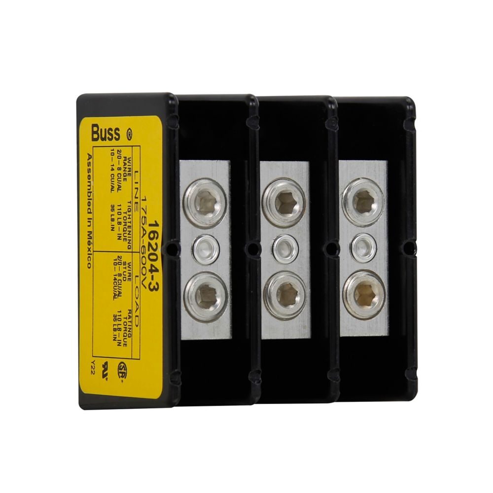 Bussman 162043 Tin-Plated Three-Pole Terminal Block, 175A - image 2
