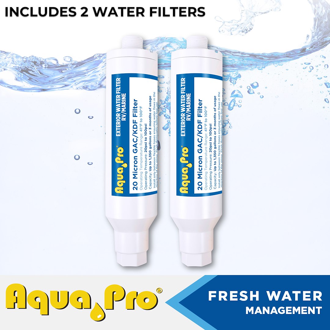 Aqua Pro Inline Fresh Water Filter - 20 Micron, 2-Pack – 21881