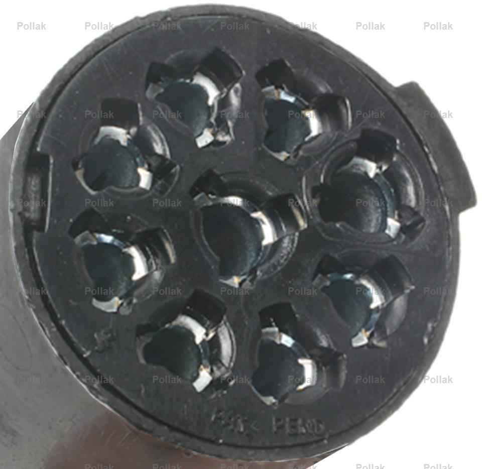 Pollak 12906 Black Serviceable 9-Blade Trailer Connector