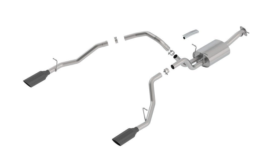 Borla 140758BC Tacoma Touring Cat-Back, Black-Chrome Tips - image 1