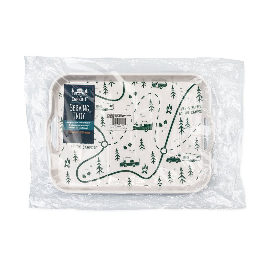 Camco Melamine Serving Tray with Handles – 53488