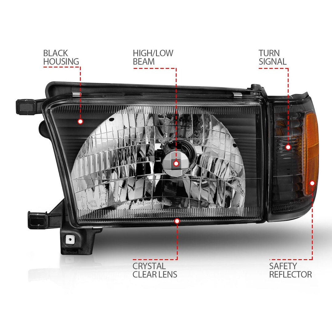 ANZO USA 111077 4Runner Halogen Headlight Pair, Black - image 3