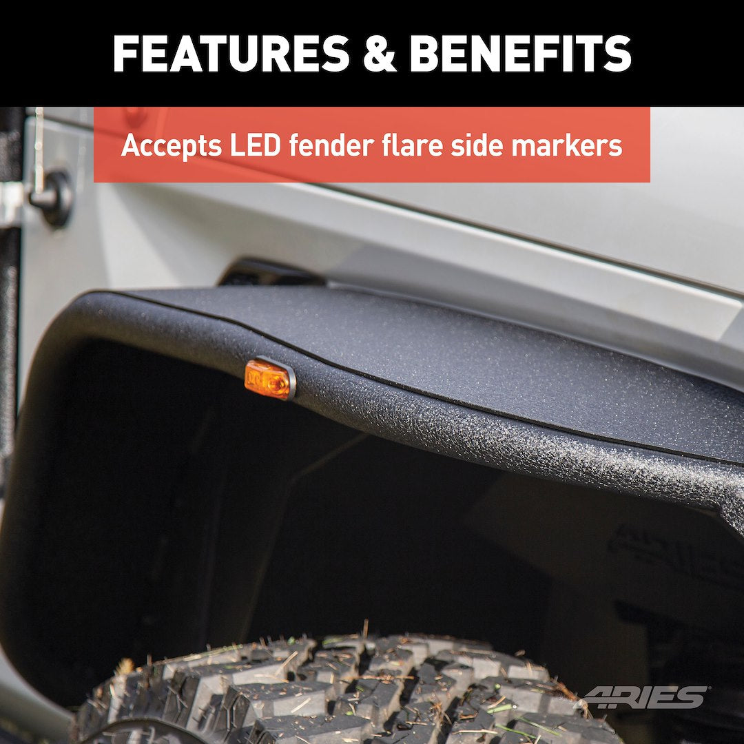 Aries 1500203 Jeep JL Front Aluminum Fender Flare Pair - image 7