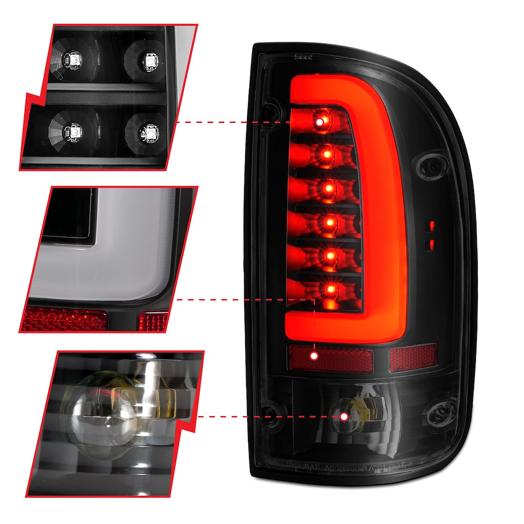 ANZO USA 311354 Tacoma Smoke-Lens LED Tail-Light Pair, Black - image 2