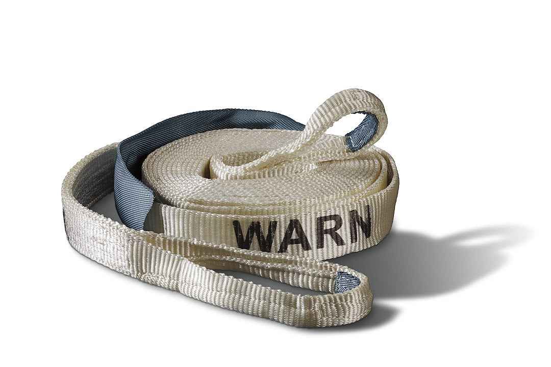 Warn Nylon Recovery Strap - 30 ft x 2 in, White – 88922