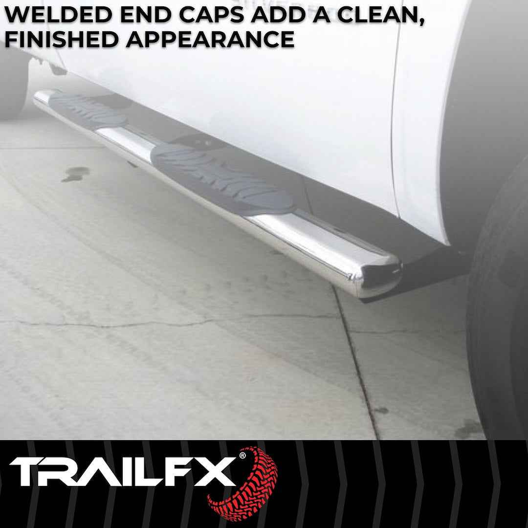 TrailFX 4 in Oval Nerf Step Bars - Stainless, 300 lb – A1545S