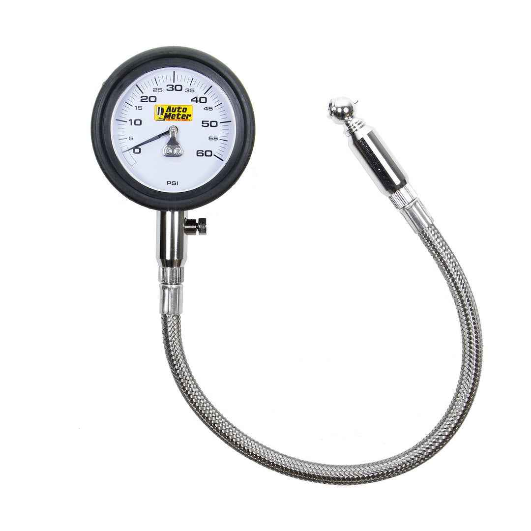 AutoMeter 2160 White-Dial Tire Gauge, 0β60 PSI - image 1