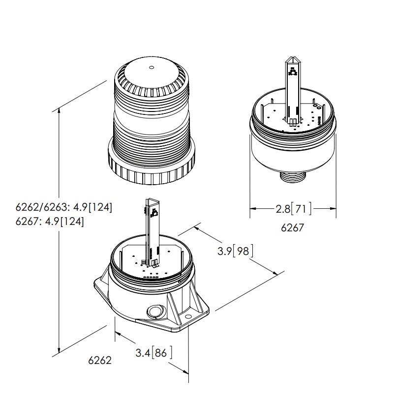 Ecco Elect 6262A LED Warning Beacon Assembly