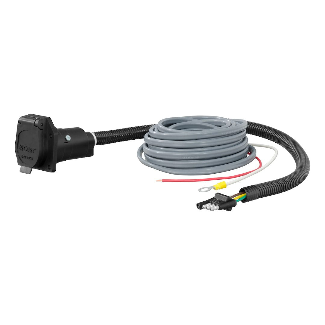 CURT 57186 Trailer Wiring Adapter - 7 Blade to 4 Flat