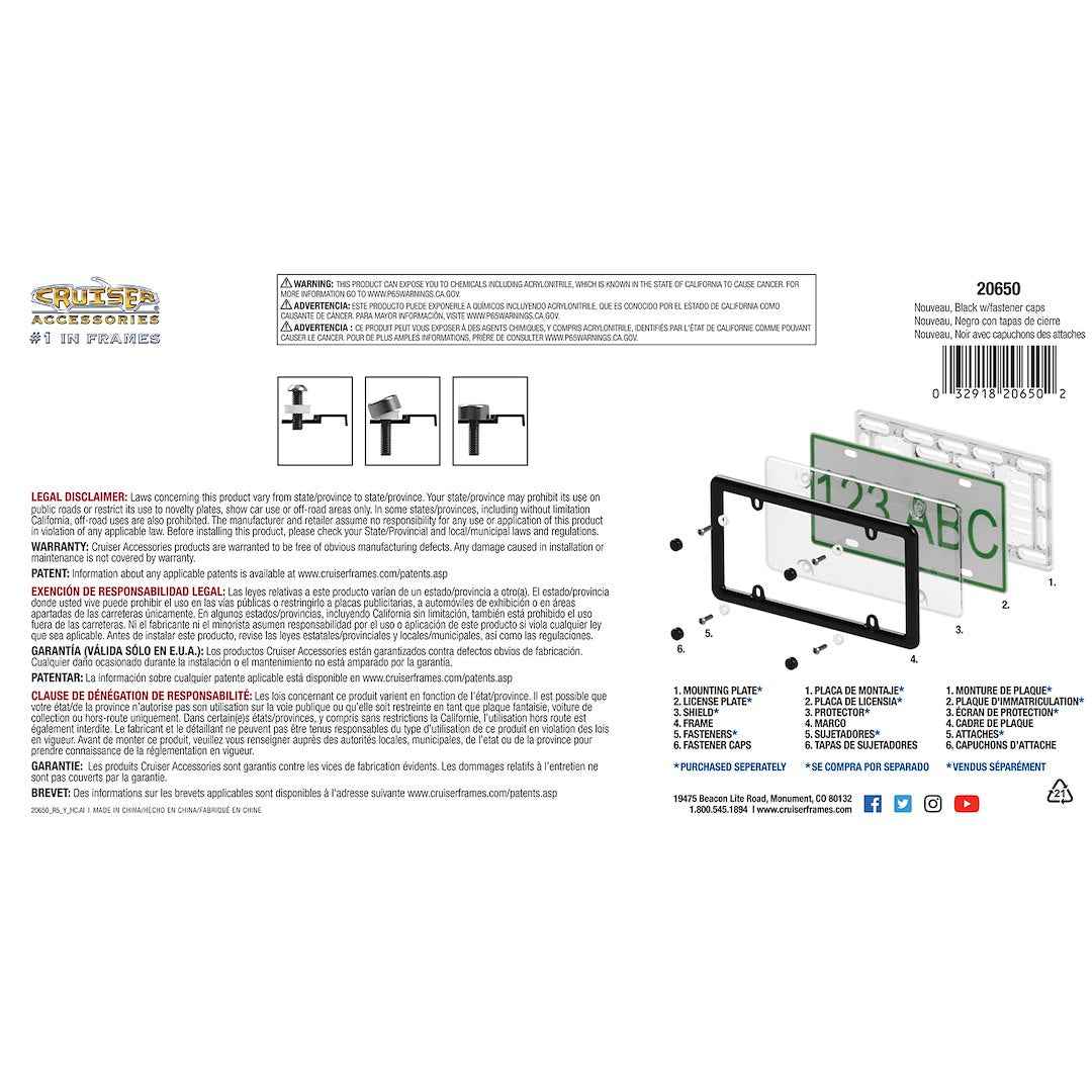 Cruiser License Plate Frame - Nouveau, Automotive – 20650
