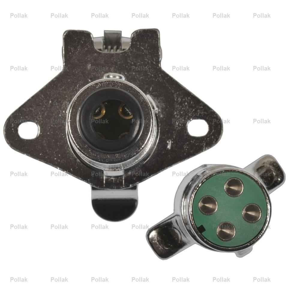 Pollak 11408P Marine Silver 4-Round Trailer Connector