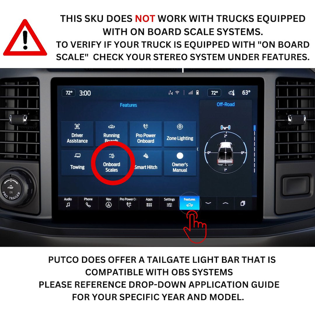 Putco 9201960-18 Blade Tailgate Lamp Installation Kit
