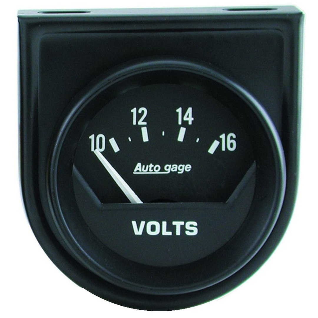 AutoMeter 2362 Black Auto Gage Short-Sweep Voltmeter, 10β16 V