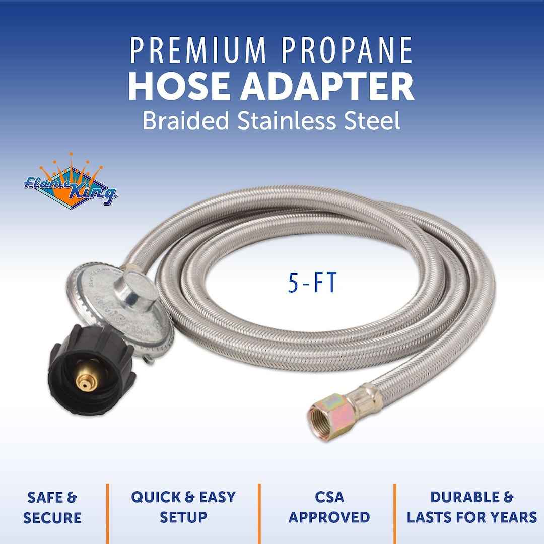 Flame King Propane Hose with Regulator - 60 in – SS-QCC-3/8