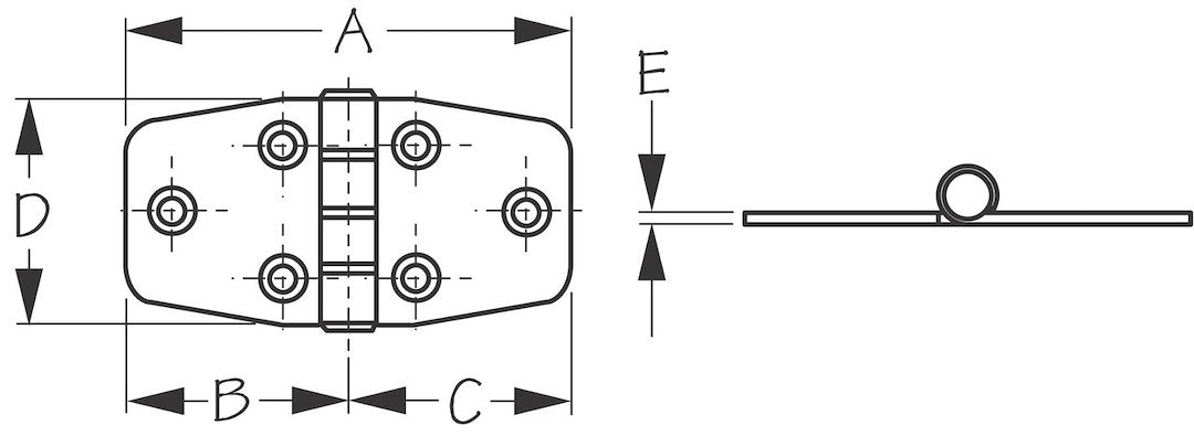 Sea Dog 201530-1 Door-Mounting Hinge