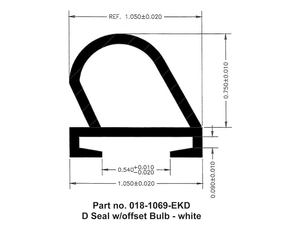 AP Products D-Base Slide-Out Seal - 50 ft, White – 018-1069-EKD