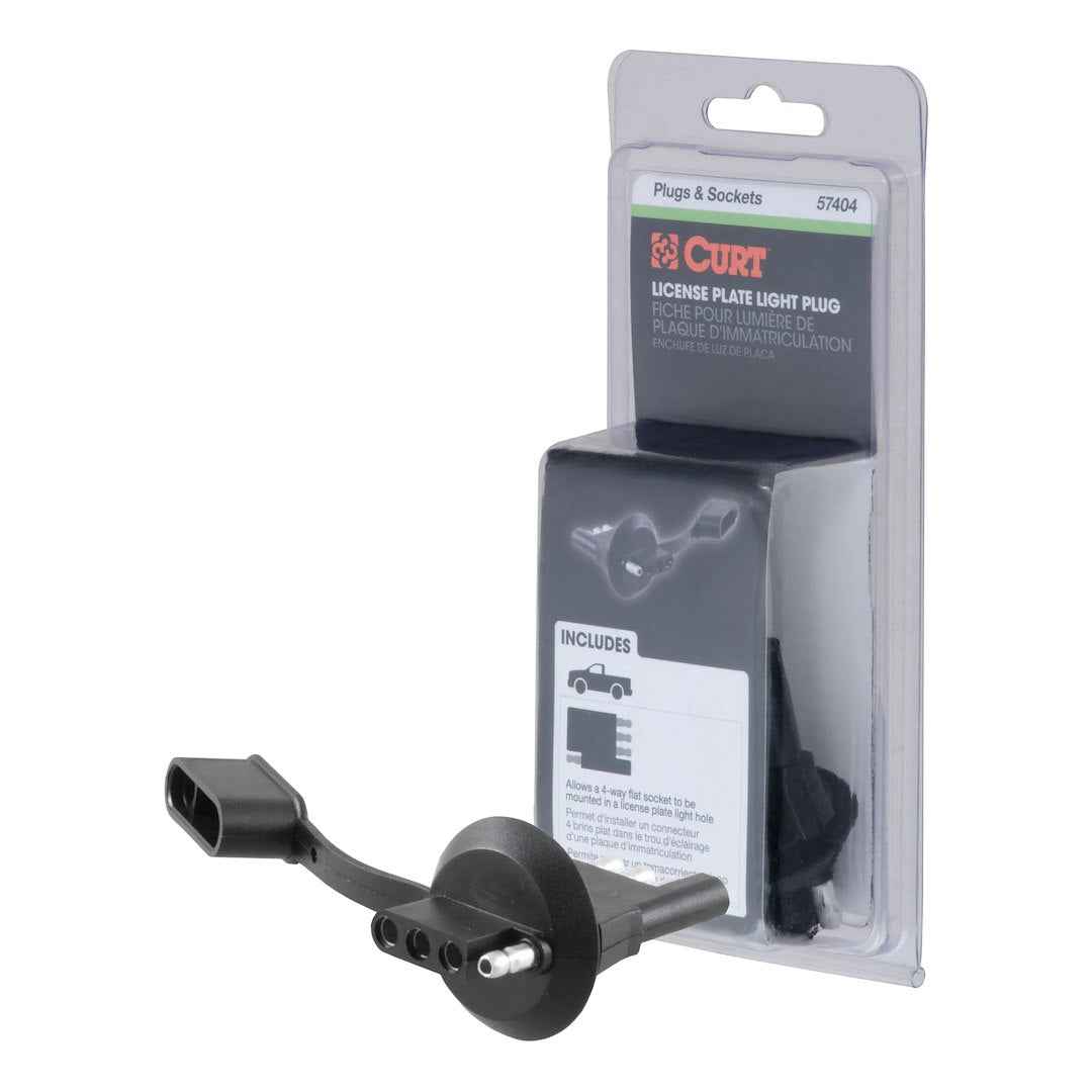 CURT 57404 License-Plate-Light 4-Flat Socket Adapter