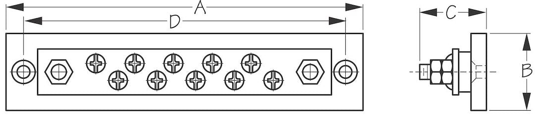 Sea Dog 426671-1 Ten-Gang Electrical Busbar
