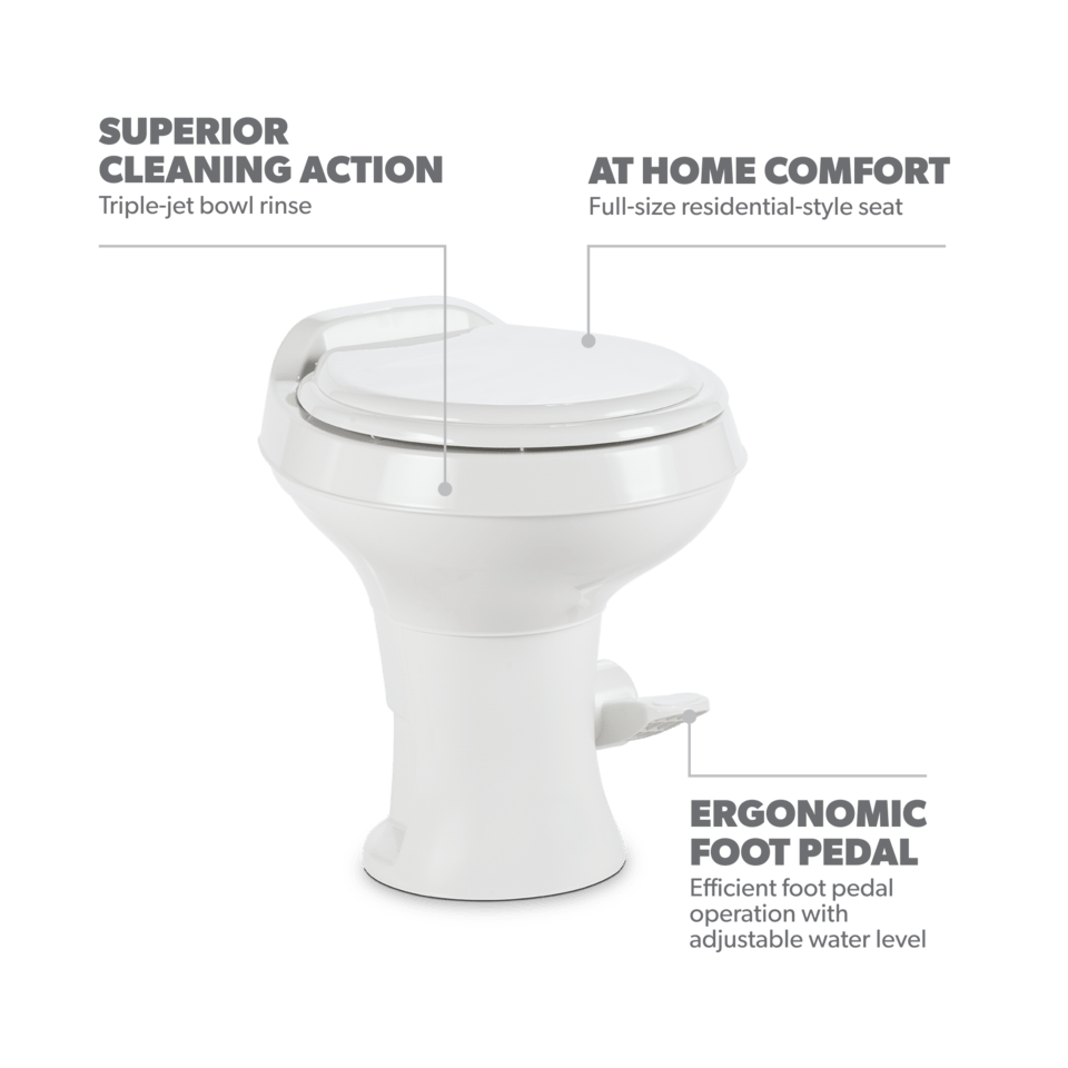 Dometic 302300071 300 Gravity Flush Toilet, Tall Gravity Flush – image 2
