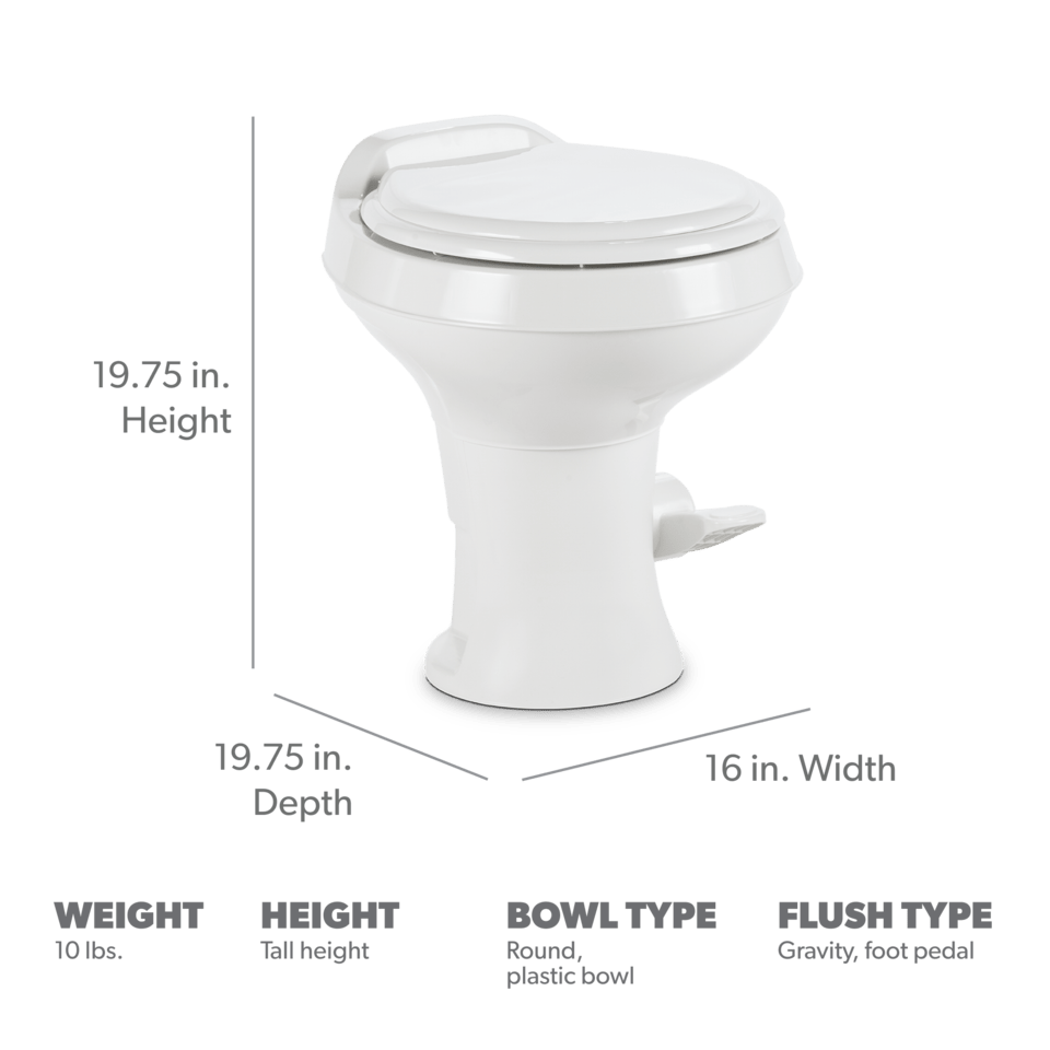 Dometic 302300071 300 Gravity Flush Toilet, Tall Gravity Flush – image 3