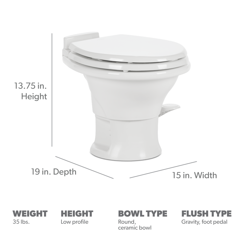 Dometic 302311683 311 Series RV Toilet, Low Profile, Pedal Flush Control, Triple-Jet Bowl – image 4