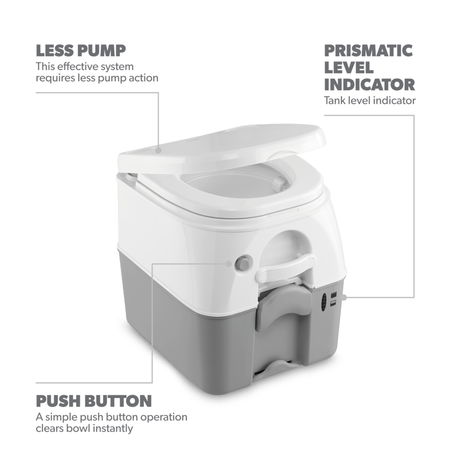 Dometic 301097606 SaniPottie 976 Portable Toilet - 5 Gallon Waste Tank, Gray – image 3