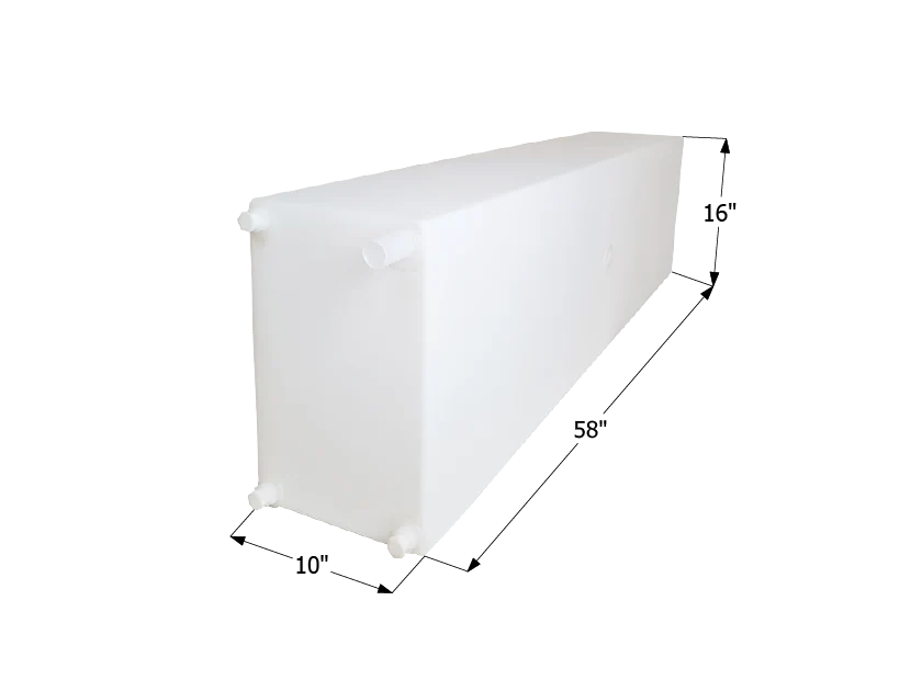 Icon 12457 38 Gallon Fresh Water Tank - Rectangular, 58" x 16" x 10", No Fittings – image 1