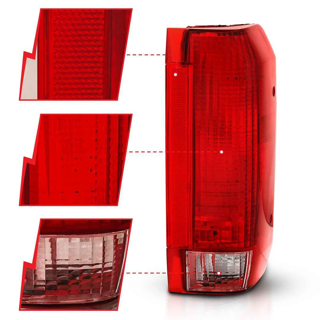 ANZO USA 311306 Ford Black Tail-Light Pair, Red/Clear