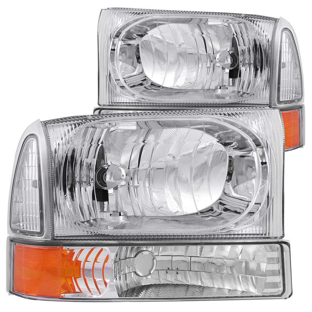ANZO USA 111081 Silver Halogen Headlight Pair with Amber Reflectors - image 1