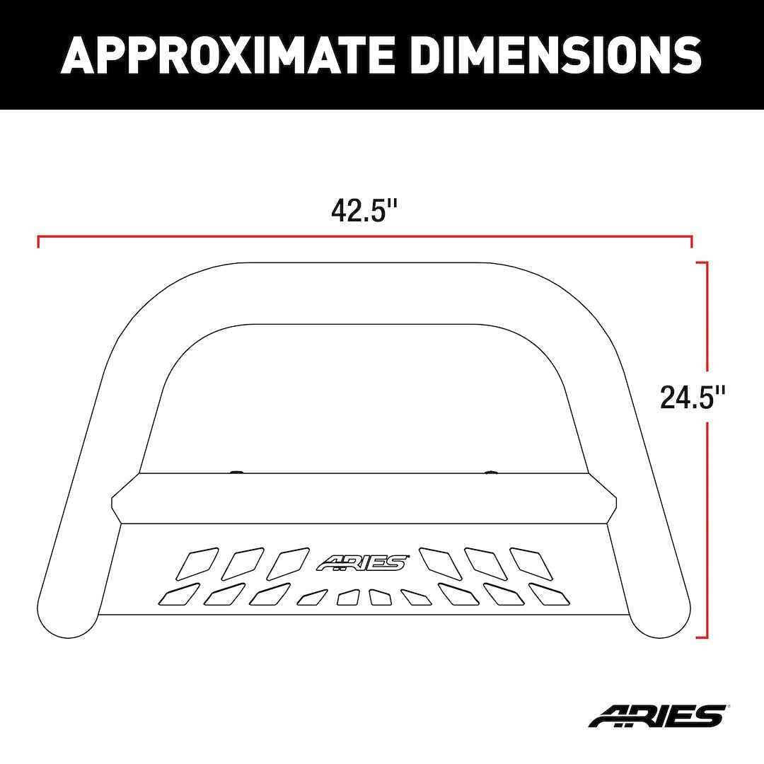 Aries 35-5006 Polished 3-Inch Bull Bar and Skid Plate