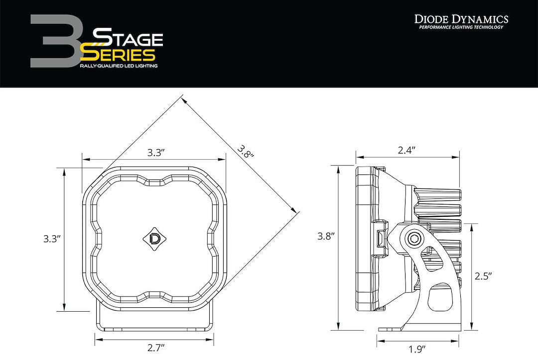 Diode Dynamics DD6910P SS3 Max Amber Fog Pod Kit