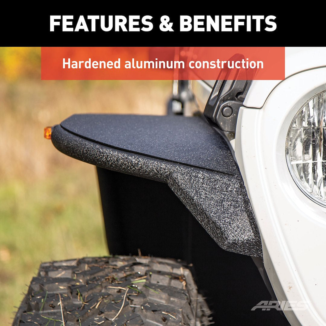 Aries 1500203 Jeep JL Front Aluminum Fender Flare Pair - image 5