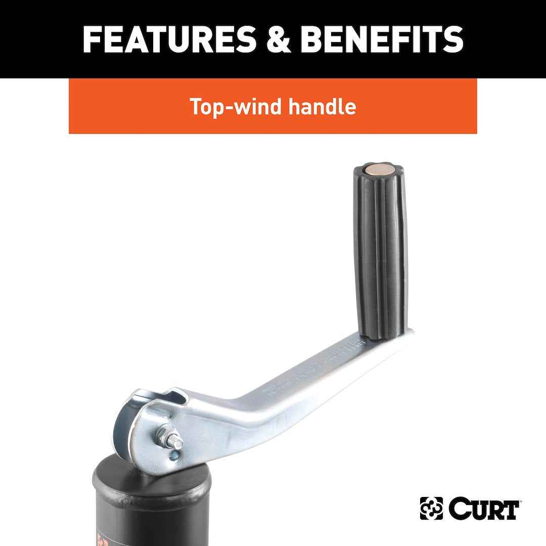 CURT Topwind Tongue Jack - 1200 lb – 28200