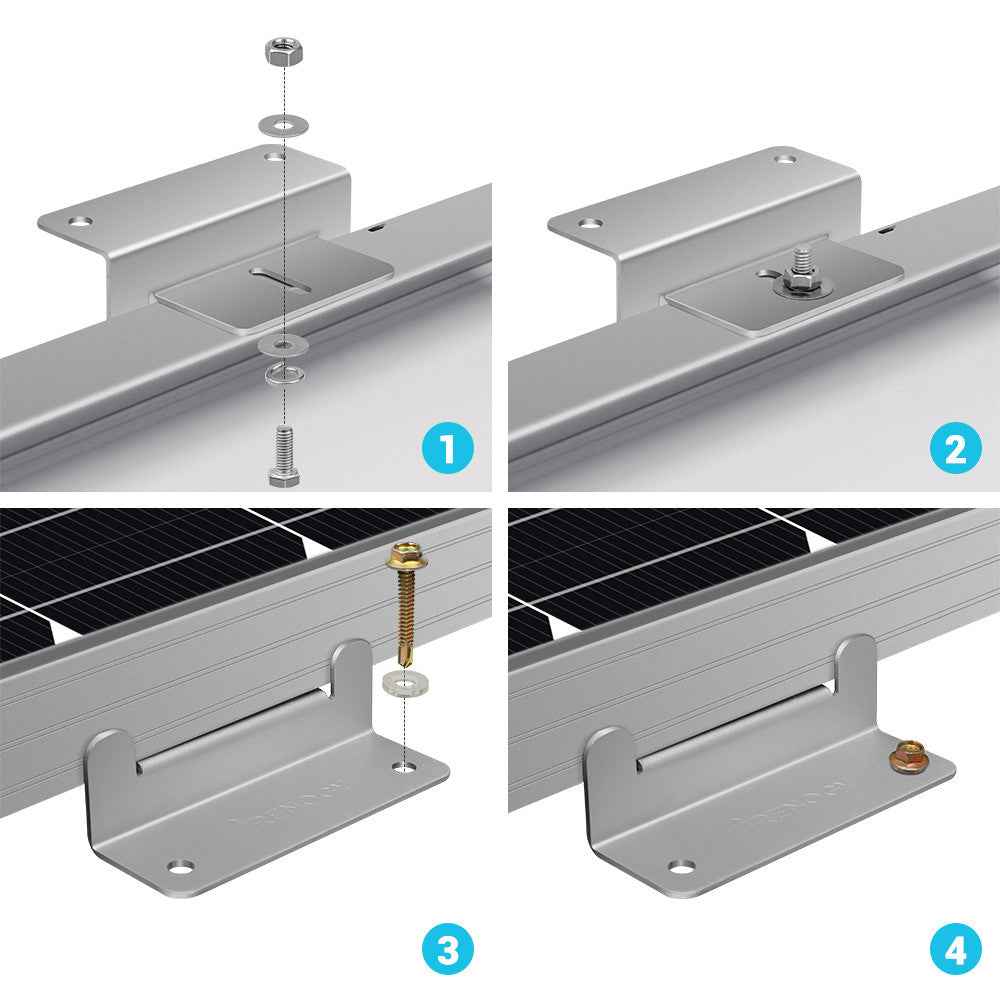 Renogy 0021360 Single Solar-Panel Z-Bracket Mounting System