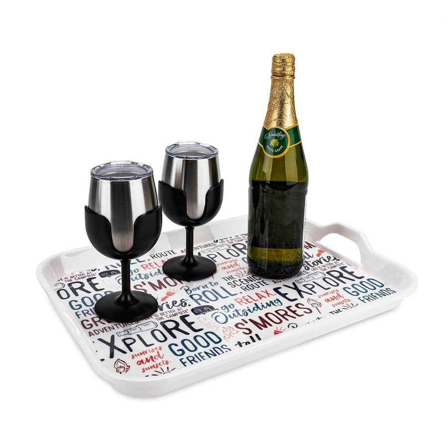 Camco 8-oz Stainless Wine Glasses - 2 Pack – 53485