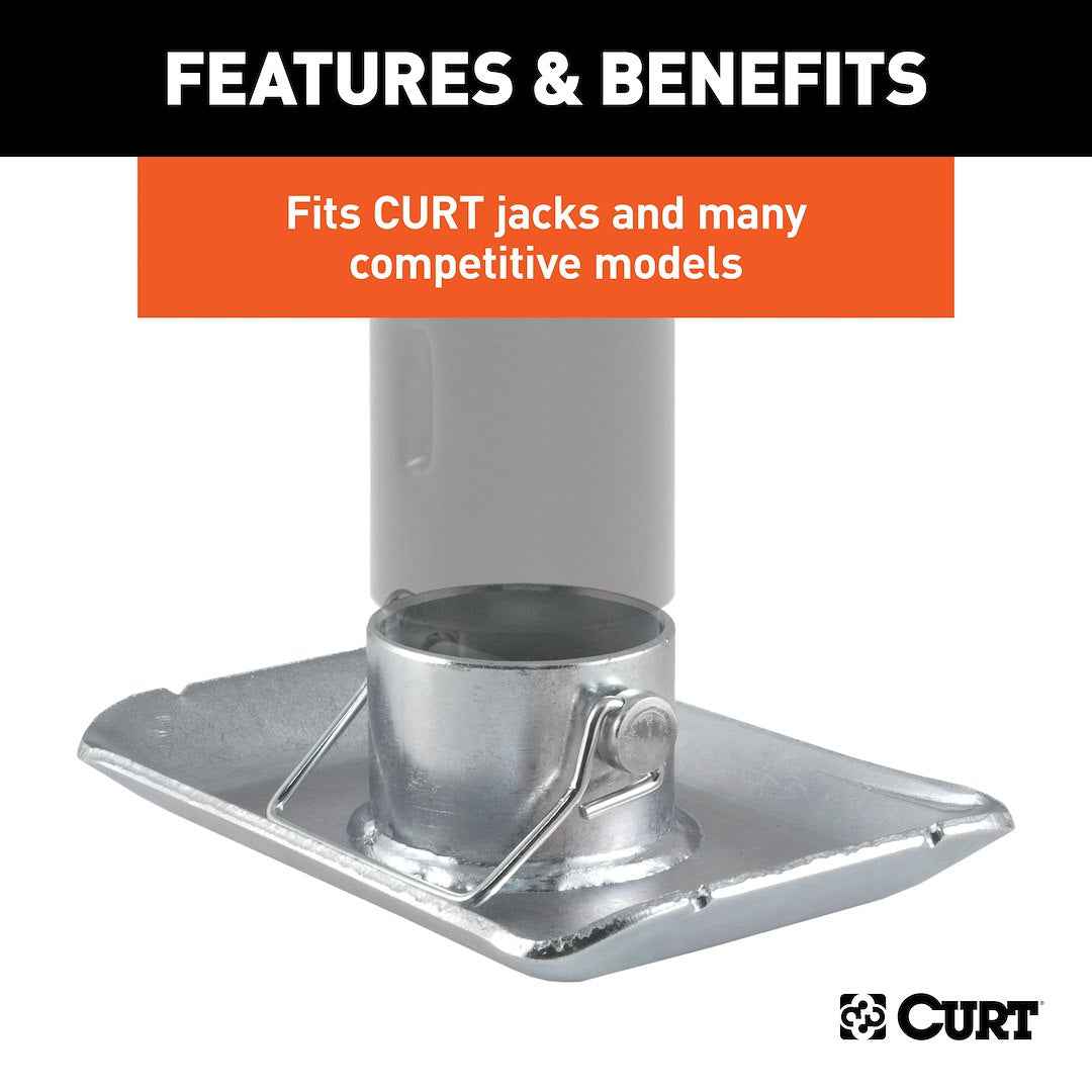 CURT 28273 2-Inch Tube Jack Foot with Safety Pin