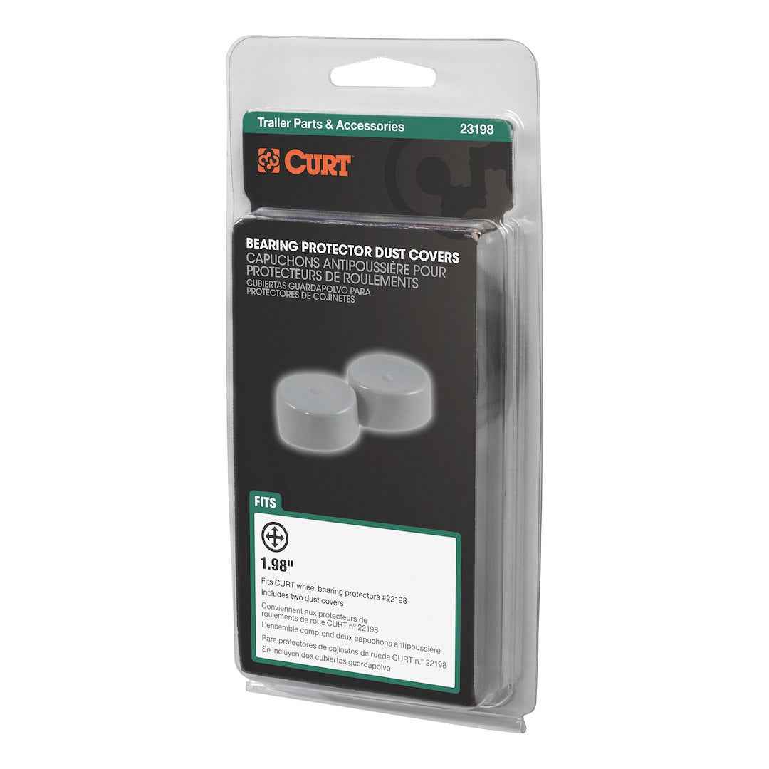 CURT 23198 Gray Dust Covers for 1.98-Inch Bearing Protectors