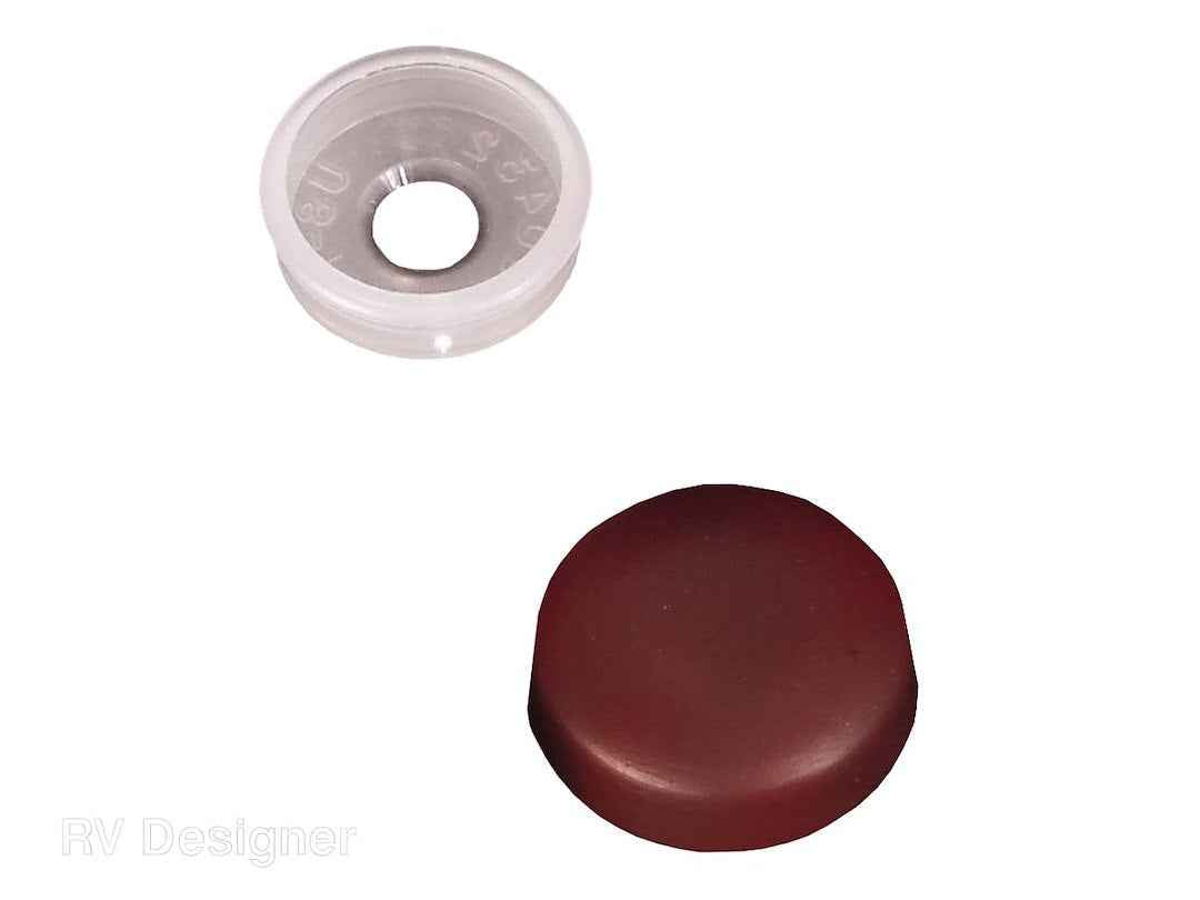 RV Designer H605 Brown Snap-Over Screw Caps/Collars, Fourteen-Pack